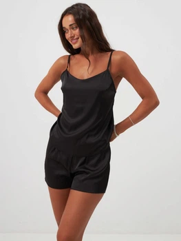 Піжама (майка + шорти) жіноча BARWA garments 0166/72 M Чорна (2111660722015)