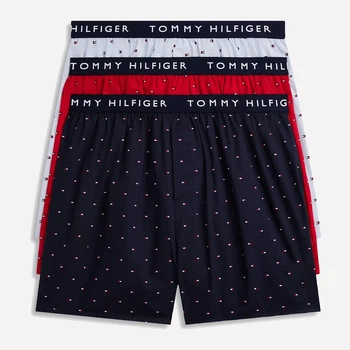 Набір трусів шортів чоловічих бавовняних Tommy Hilfiger 09T4592-L50(Light Chambray) M 3 шт Темно-синій/Червоний/Блакитний (198928272170)