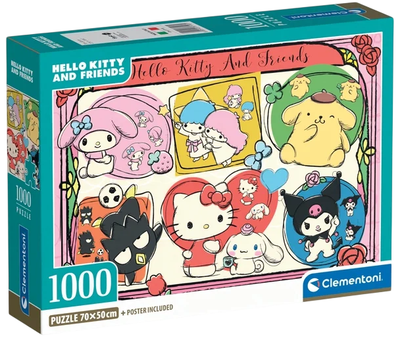 Puzzle Clementoni Hello Kitty and Friends 1000 elementów (37118) (8005125371181)