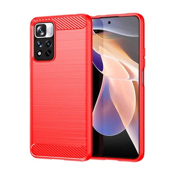 Чохол Lenuo Carbon Fiber для Xiaomi Redmi Note 12 Pro 4G Red