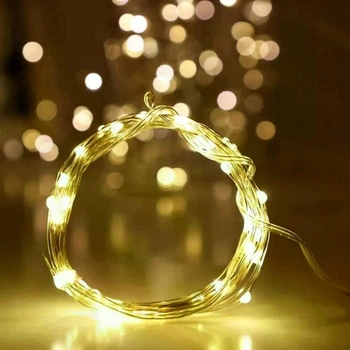 Светодиодная гирлянда новогодняя Xatynka 100 LED 10 м на батарейках Теплый Белый (163-41-1978-07)