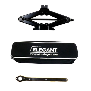 Домкрат ромб Elegant з тріскачкою 2 т 100832 120 413 мм з гумовим прорізом у сумці чорний