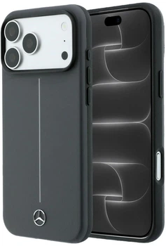 Чохол для смартфона Apple iPhone 17 Pro / 18 Pro Mercedes Leather Semi Wrap with Iconic Line MagSafe Anthracite (Mer008907)