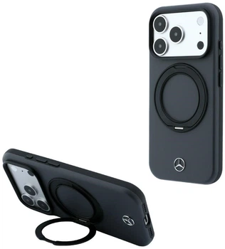 Etui do smartfona Apple iPhone 17 Pro Max / 18 Pro Max Mercedes Leather with Ring Stand MagSafe Anthracite (Mer008870)