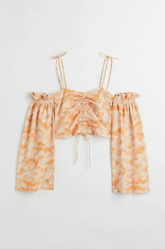 Блуза з відкритими плечима H&M 1108087005c72 M помаранчева (100017333)