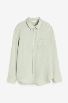 Сорочка з льону H&M 1125720001c72 XS м'ятна (100017413)