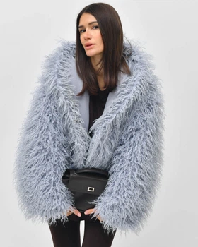 Шуба жіноча зі штучного хутра X-Woyz LS-8959-11 59779 ONE SIZE блакитний