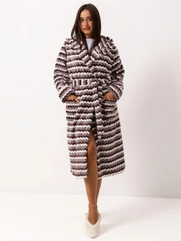 Халат женский из велсофту теплый с капюшоном зимний BARWA garments 0227/1 M Шоколадный (2110022712152)