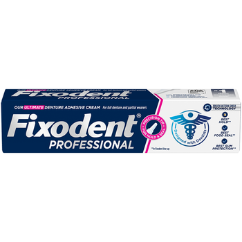 Крем-адгезив Fixodent Professional 51 г для фиксации зубных протезов Фиксодент Профешнл с надежной фиксацией, защитой десен и пищевым барьером