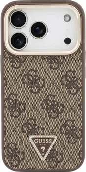 Etui na smartfon Apple iPhone 18 Pro/17 Pro Guess 4G PU Triangle Logo & Stand Camera Magsafe Brown (GUHMP18LPCS4GPTW)