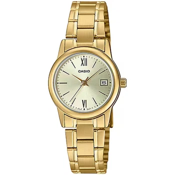 Женские часы Casio LTP-V002G-9B3 золотистый циферблат