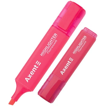 Маркер Axent Highlighter 2537-A, 1-5 мм клиноп. розовый