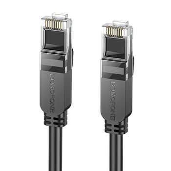 Кабель сетевой патч-корд 8м для маршрутизаторов и компьютеров Borofone BUS01 Cat 6 черный