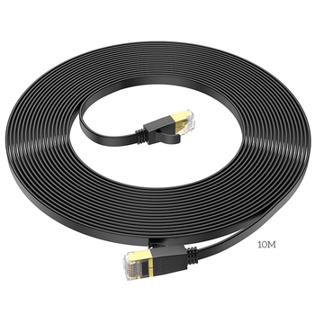 Кабель сетевой патч-корд 10м Gigabit Ethernet RJ45 чистая медь Hoco US07 черный