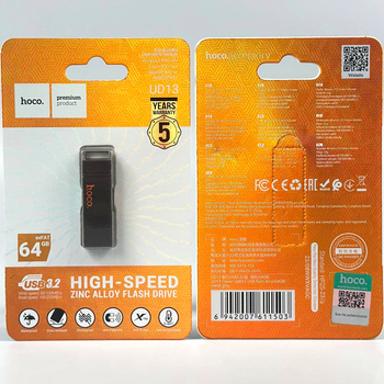USB флешка 64ГБ USB 3.2 для хранения данных Hoco UD13