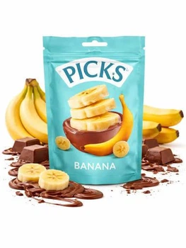 Cублімований банан у молочному шоколаді Pergalė Picks Banana Milk Cocoa 90 грам