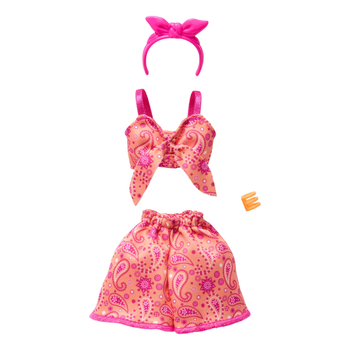 Одяг для ляльок Барбі Помаранчево-рожевий костюм пейслі Barbie Style Complete Looks Orange and Pink Paisley (JJN88) (JJN88)