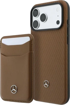 Etui-portfel na smartfon Apple iPhone 18 Pro Max/17 Pro Max Mercedes-Benz Grill Pattern Leather MagSafe Camel (MEHMBWP18X25PWPCA)