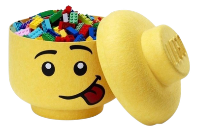 Фетровий кошик для іграшок NHG LEGO Felt Storage Head Large Silly Cuzy Boy Жовтий (5711938036782)