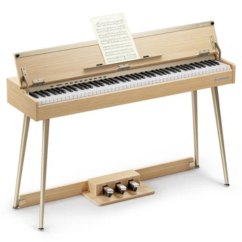 Цифрове піаніно Donner DHP-300 PRO Beige (стійка, 3 педалі, пюпітр, блок живлення)
