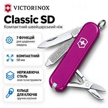 Складной нож Victorinox CLASSIC SD 7 функций 58х18х9 мм Tasty Grape (Vx06223.52G)