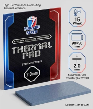 Термопрокладка SubZero Seven Storm 90x50x2.0 мм (15 W/mK)