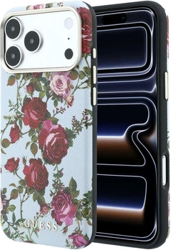 Etui na smartfon Apple iPhone 18 Pro/17 Pro Guess Blossom Roses Print MagSafe Blue (GUHMP18L6PWGTBEB)