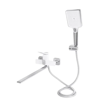 Смеситель для ванны Qtap Presto с душевым гарнитуром QTPRE2601CRW45578 белый/хром