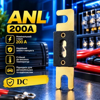Предохранитель ANL 200 Ампер, плавкий силовой, (для аккумуляторов, инверторов, авто, акустики и т.д.)