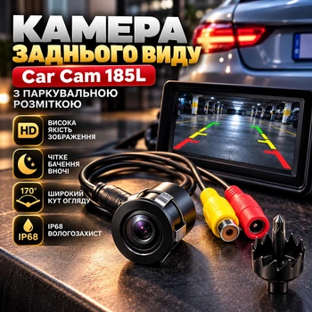 Камера заднего вида для автомобиля Car Cam 185L с парковочной разметкой