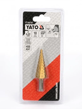 Ступінчасте свердло YATO YT-44447 HSS 4–22 мм 10 ступенів Титанове покриття