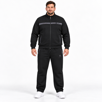 Спортивный костюм мужской Lonn утепленный с кофтой на молнии,6XL, Черный
