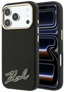 Чохол для смартфона Apple iPhone 17 Pro Max / 18 Pro Max Karl Lagerfeld Grained with Resin Signature Logo MagSafe Black (KF002524)