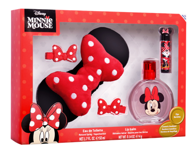 Zestaw dla dzieci Air-Val Minnie Woda toaletowa 50 ml + Opaska na głowę + balsam do ust 4 g + spinki do włosów 2 szt (8411114095752)