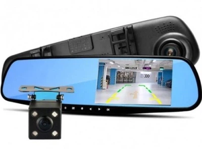 Видеорегистратор – зеркало Blaсkbox DVR AK47 с камерой заднего вида • Автомобильный регистратор на 2 камеры Full HD