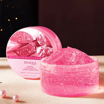 Увлажняющий розовый гель для лица и тела с экстрактом цветов вишни Aloe Vera Bioaqua, 300 мл, (Z4-03817)