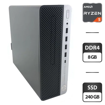 Компьютер HP EliteDesk 705 G4 SFF / AMD Ryzen 5 2400G (4 (8) ядра по 3.6 - 3.9 GHz) / 8 GB DDR4 / 240 GB SSD / AMD Radeon RX Vega 11 Graphics б/у