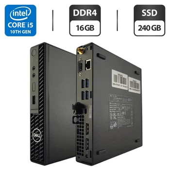 Неттоп Dell Optiplex 3090 Micro USFF / Intel Core i5-10500T (6 (12) ядер по 2.3 - 3.8 GHz) / 16 GB DDR4 / 240 GB SSD / Intel UHD Graphics 630 / Блок питания б/у