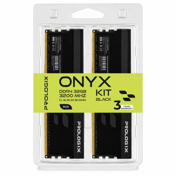 Модуль пам'яті для комп'ютера DDR4 32GB (2x16GB) 3200 MHz Onyx Black RGB Prologix (PRO32GB3200YBR4K)