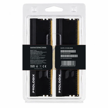 Модуль пам'яті для комп'ютера DDR4 16 GB (2x8GB) 3600 MHz Onyx Black RGB Prologix (PRO16GB3600YBR4K)