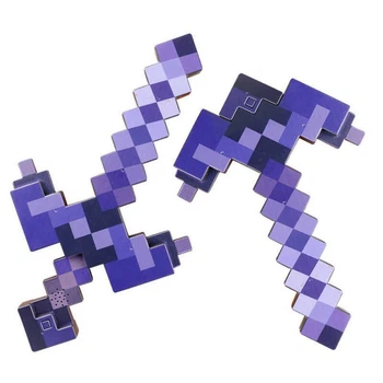 Игрушка-трансформер 2 в 1 «Алмазная кирка и меч Minecraft со звуком и подсветкой» фиолетовый (Майнкрафт)