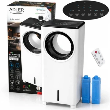 Климатизатор охладитель Adler AD 8900 безлопастной, 3 в 1, 80 Вт, 4 л, с пультом и LED дисплеем