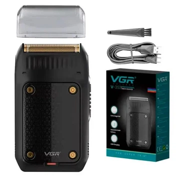 Мужская электробритва VGR V-353 BLACK с триммером для бороды и усов Черный