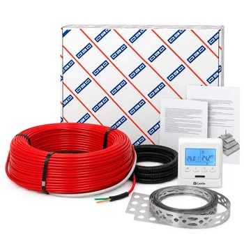Комплект теплої підлоги EasyTherm EC 954 Вт 5,3 м², нагрівальний кабель 53 м, з програмованим терморегулятором Castle M6.716 з дисплеєм (ЕC 53)