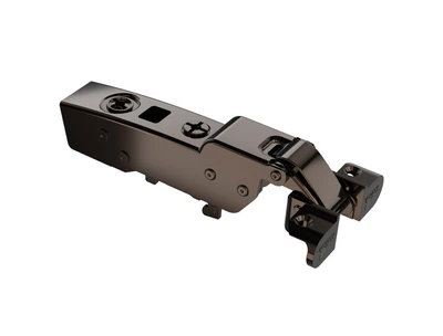 Завіса Hettich Sensys 8631i ALU для алюмінієвих фасадів, кут відкриття 95 градусів, напівнакладна, з дотягувачем, чорний обсидіан