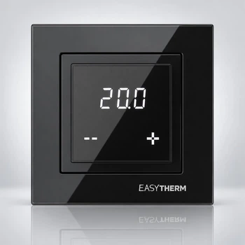 Терморегулятор сенсорний для теплої підлоги EasyTherm ET-35 16 А з датчиком підлоги та дисплеєм чорний (55524)