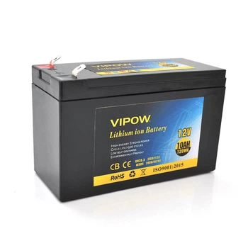 Акумуляторна батарея літієва Vipow 12 V 10Ah з елементами Li-ion 18650 з вбудованою ВМS платою, (3S5P) (151х65х94(100))мм, Q20 (UG-18674)