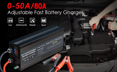Зарядний пристрій для LiFePO4 акумуляторів 14.6 V 50 A, регульований струм 0-50 А, фіксована напруга