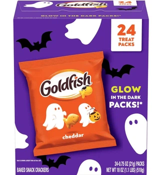 Крекеры в форме золотых рыбок Pepperidge Farm Halloween Edition Multi-Pack Box со вкусом сыра 24шт 510г