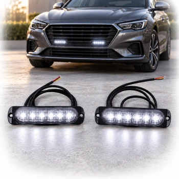 Страбоскоп Світлодіодний 12-24V LED 6 Шт 12 Режимів Білий 2 шт BS-6LED (W)